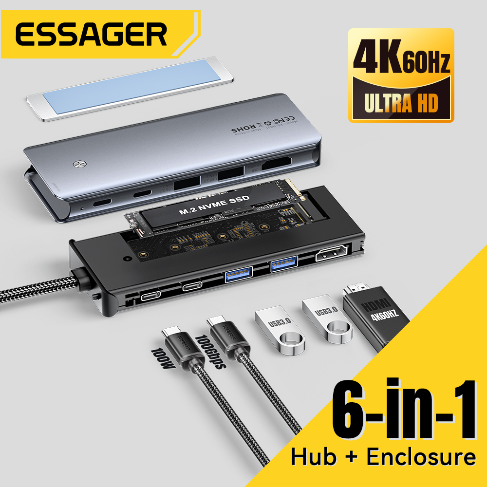 Ssd Hard Drive - Essager USB C Hub z obudową